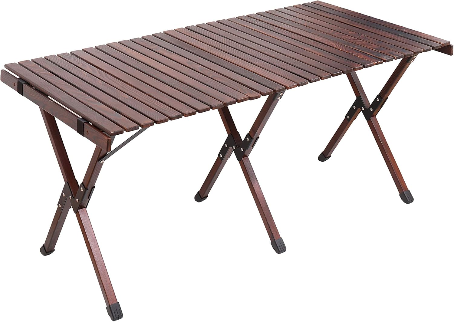 ZHONGLU CRAFTS Folding Table Camping Table Picnic Bench Portable Outdoor Indoor Wooden Picnic Table,Travel, Beach,Garden BBQ-Table in a Bag(Torched Brown) : Patio, Lawn & Garden