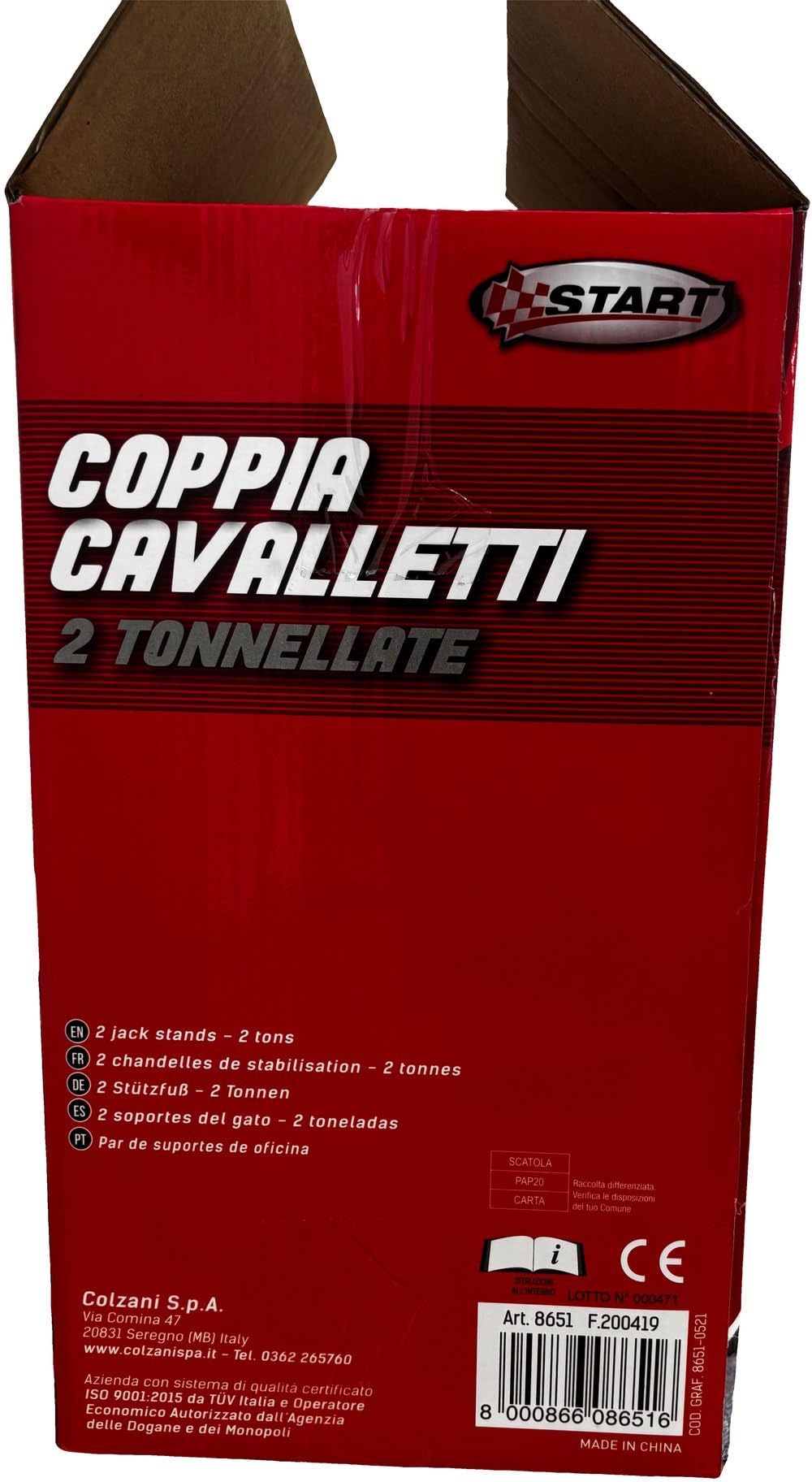 Start Coppia Di Cavalletti Da Officina 2 Tonnellate Per Manutenzione Auto – Supporti Robusti E Affidabili Per Sollevamento Veicoli