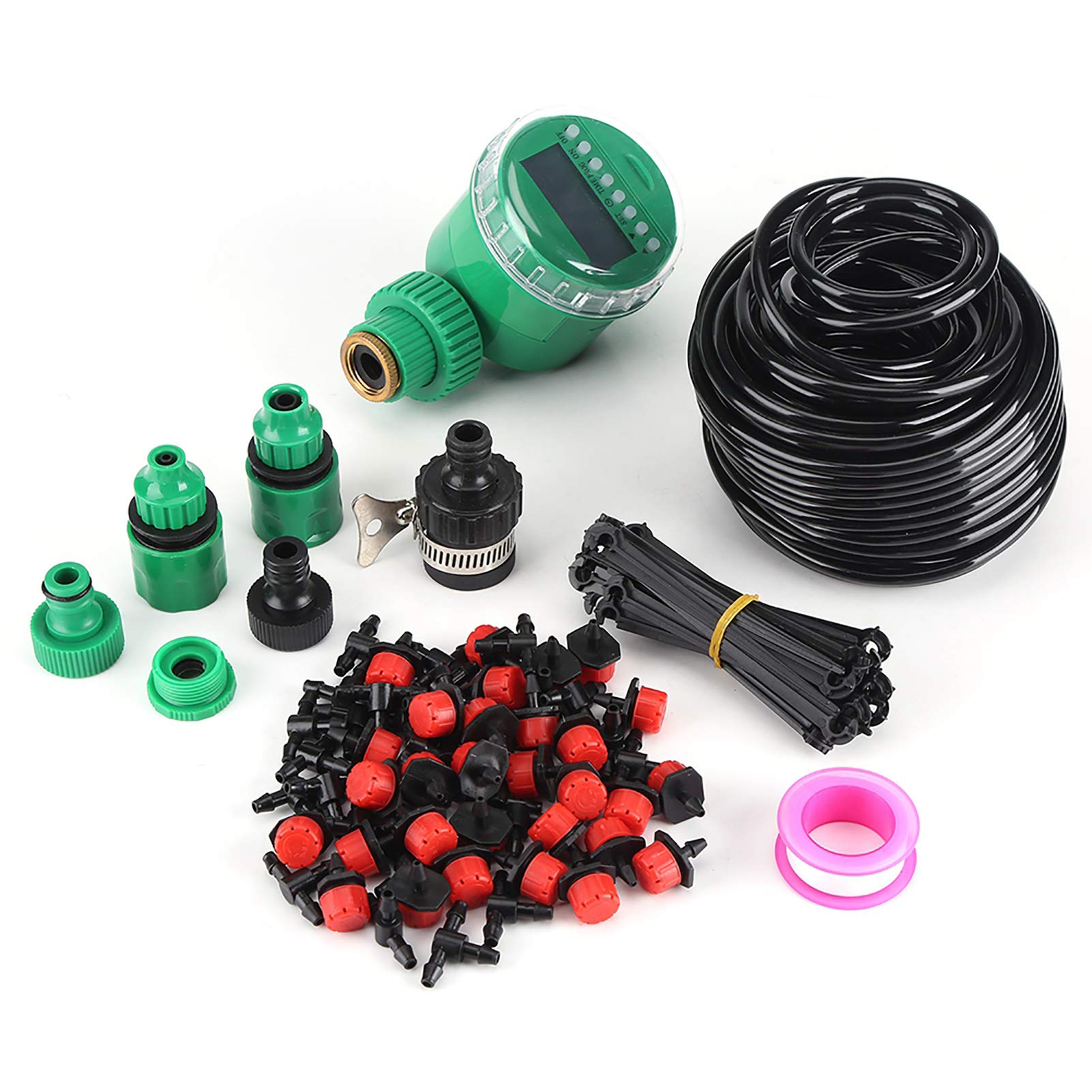 25m Plant Self Watering Garden Hose DIY Micro Drip,Drip Irrigation Kits 25M Micro Drip Irrigation Auto Timer Self Plant Watering Garden