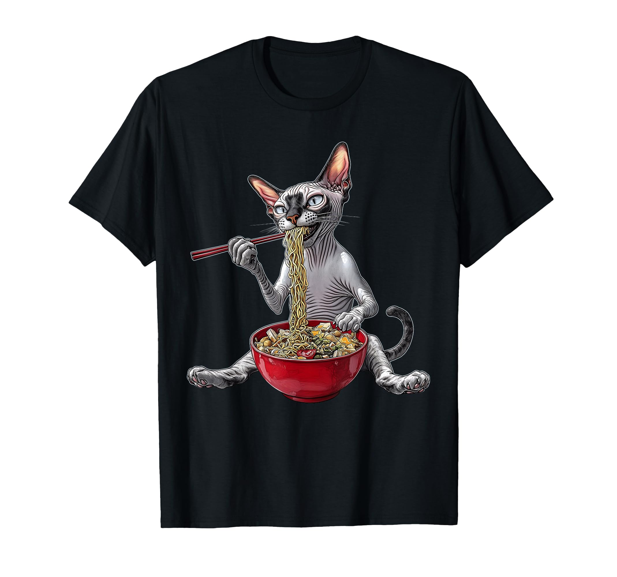 Sphynx Cat Japanese Noodles T-Shirt