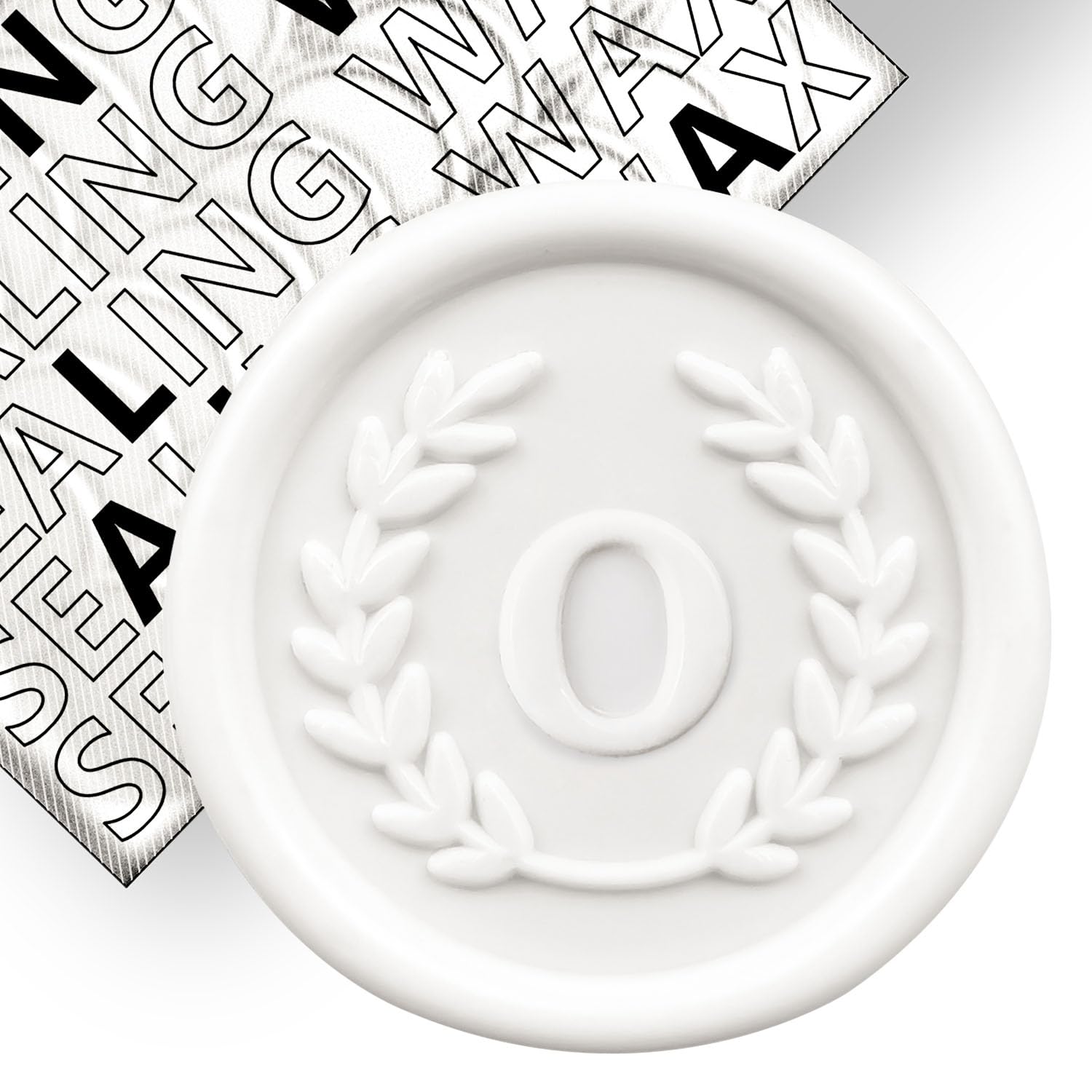 50Pcs White Letter O Adhesive Wax Seal Stickers, Hand-Made, No Need Seal Stamp, Tear and Use Wax Stickers for Wedding Invitations, Envelopes, Christmas Gift