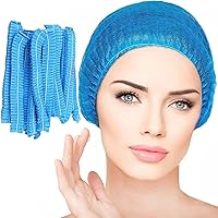 Vista 8 de Gorras Bouffant desechables, red de pelo de 24 pulgadas, tapón elástico para servicio de alimentos, cubierta de cabeza para dormir