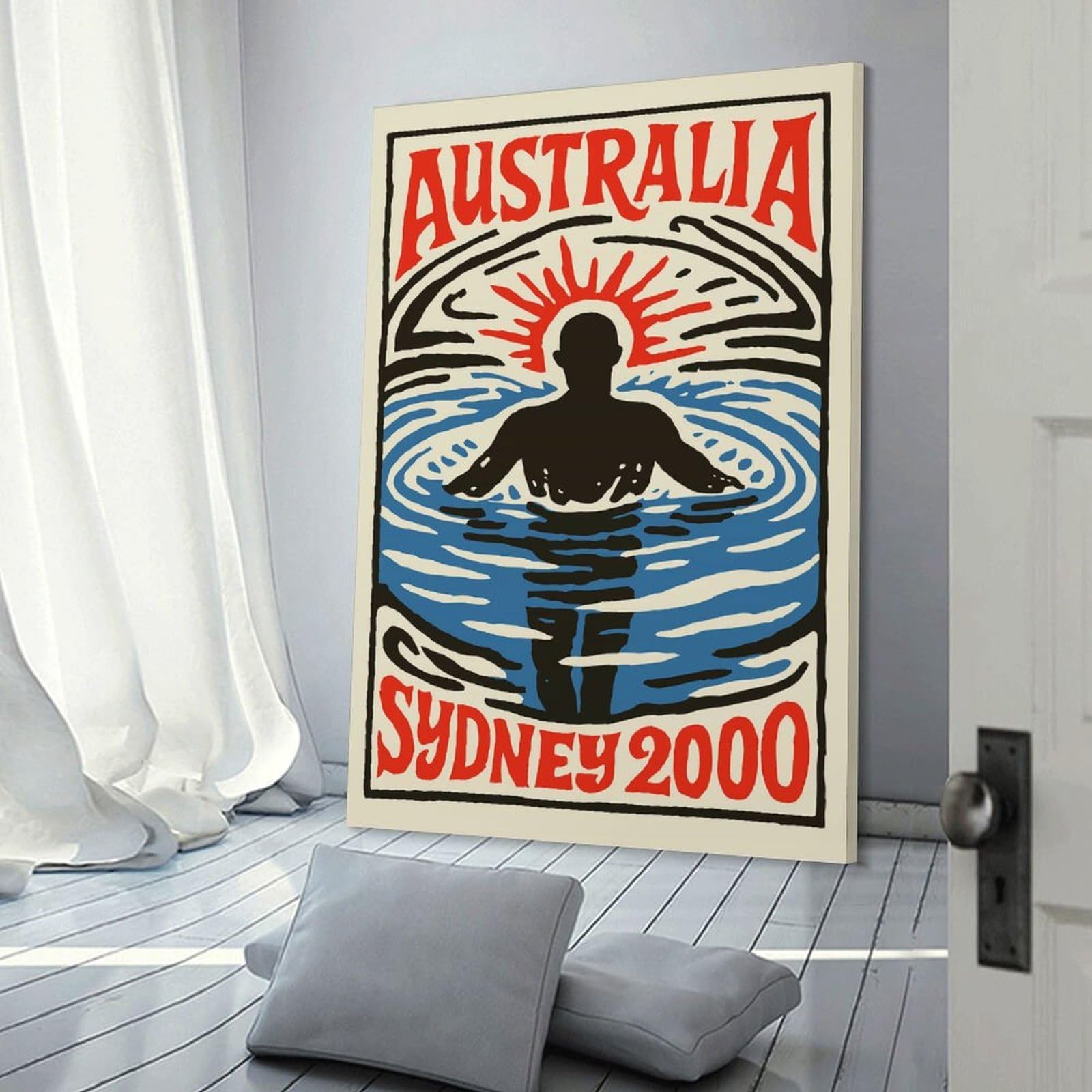 Junmoney Australia Sydney 2000 Canvas Wall Decor, 20x30inch(50x75cm), for Apartment Walls, Studios Or Work Areas, Decorative Canvas Decor for Home Updates