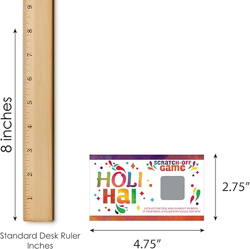 Miniatura 6 de Big Dot of Happiness Holi Hai – Juego de fiesta de colores para raspar tarjetas – 22 unidades