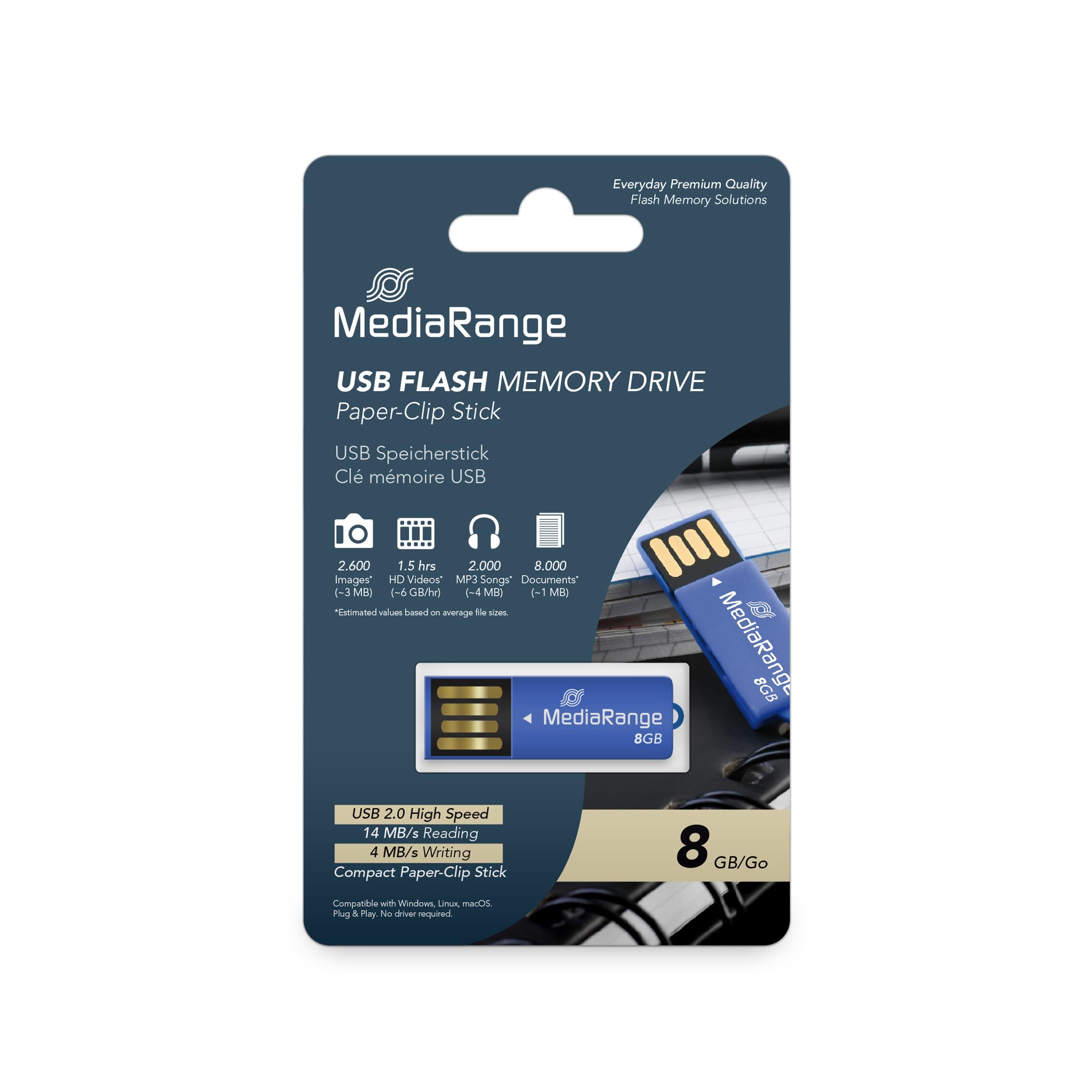 Cartes CompactFlash GENERIQUE MediaRange Nano - clé USB - 8 Go