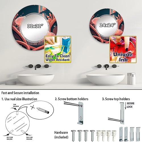 Vista 9 de Space Artchitecture- Vanity Mirror, Bathroom Mirrors, Wall Mirrors for Living Room, Bedroom - Oval Mirror - Large 20'x30', 24'x36