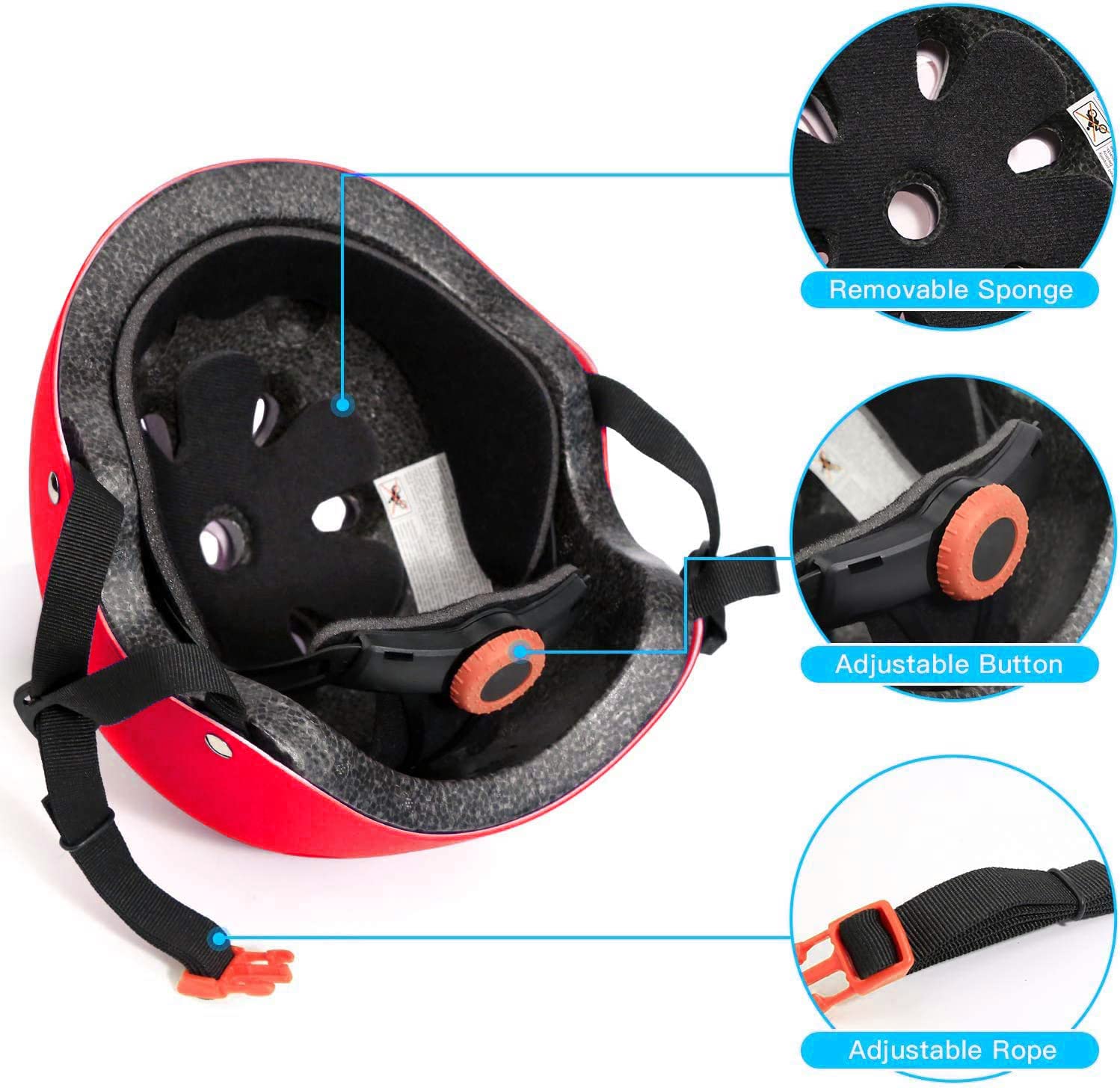 Rodilleras para casco de bicicleta para niños, coderas, muñequeras ajustables para niños de 5 a 15 años, equipo de protección para deportes, ciclismo, patinaje sobre ruedas, scooter 3