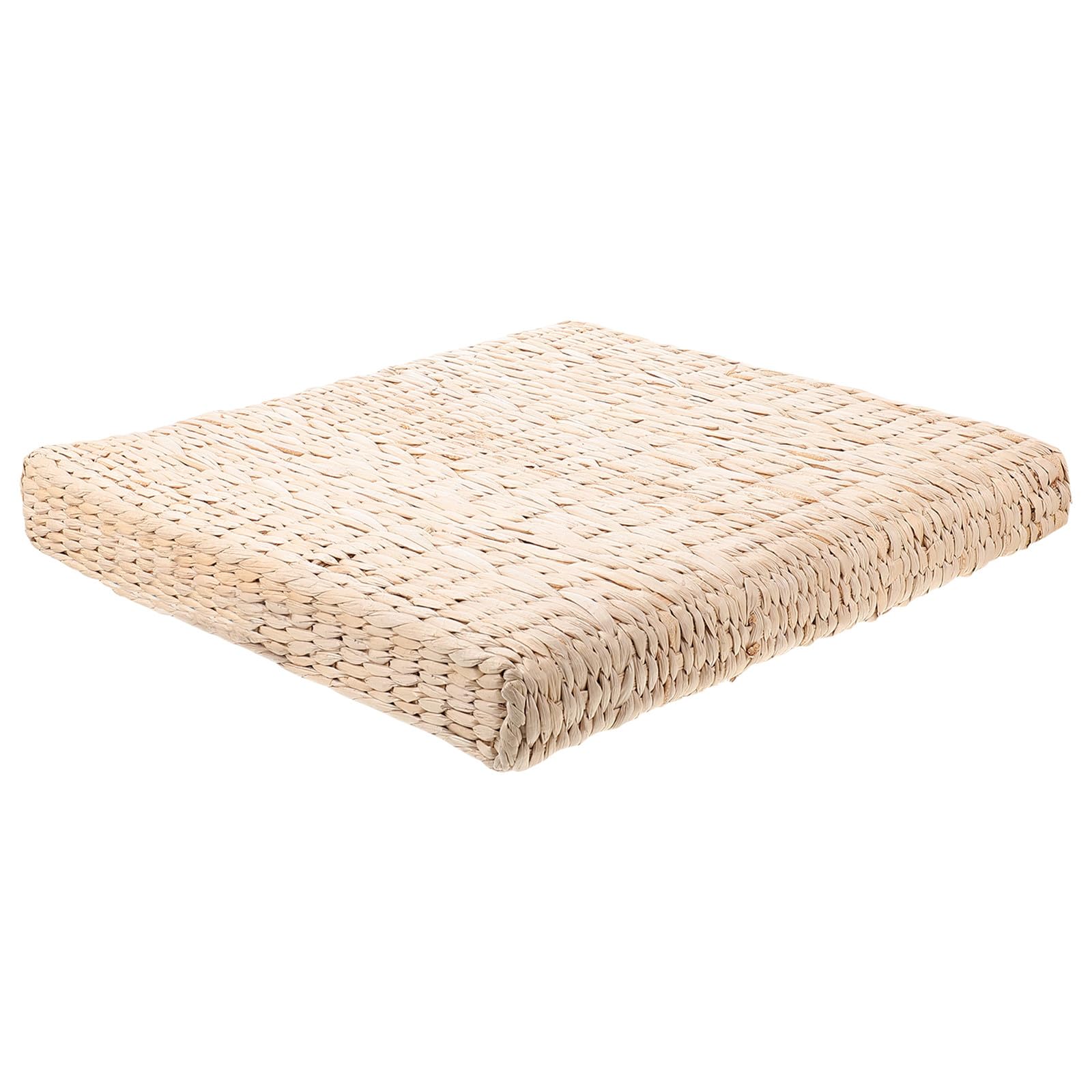 Abaodam Tapis de Contemplation en Paille Tissé la Main, Coussin Futon Beige Résistant la Pression et Pliable, pour Yoga et Usage Intérieur