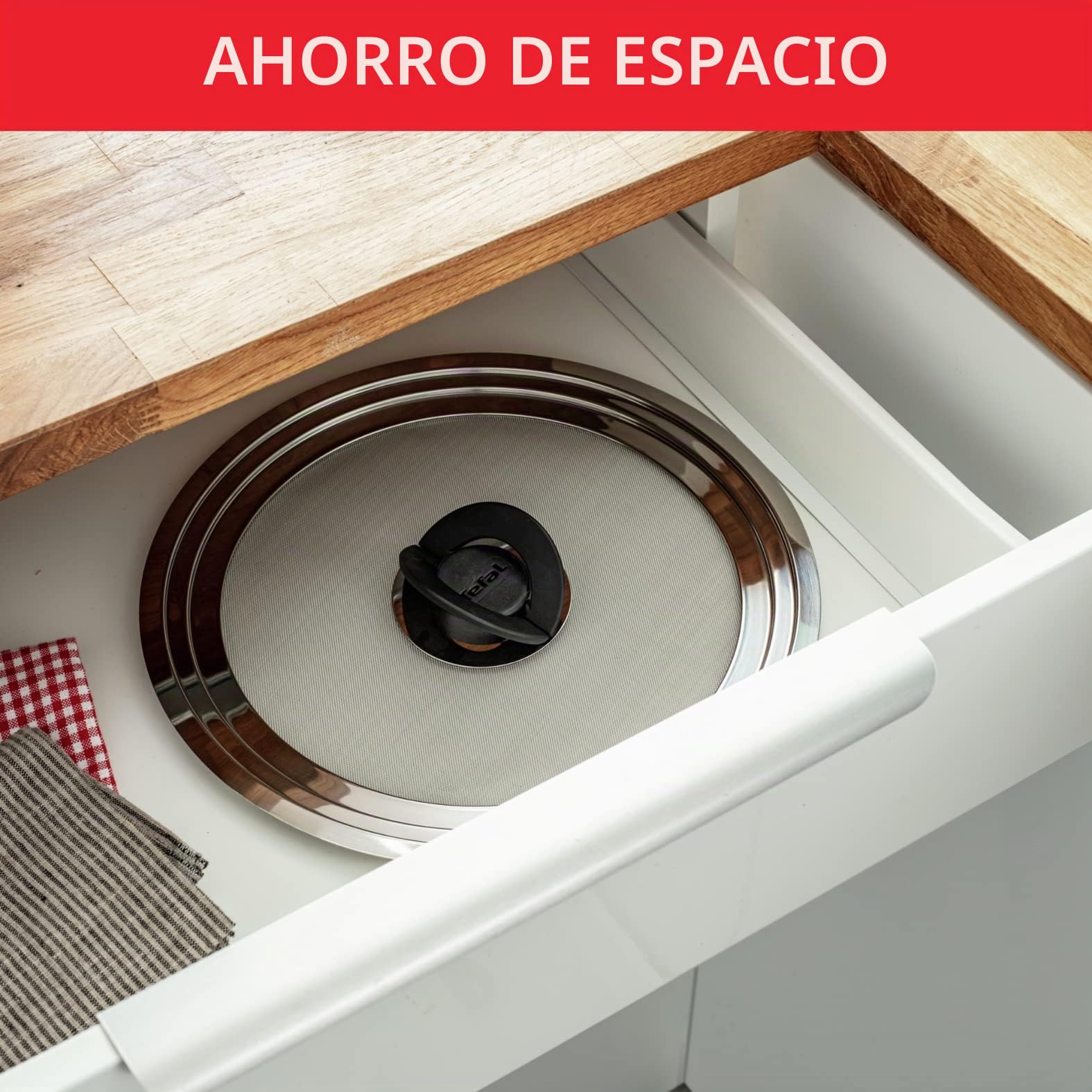 TEFAL Couvercle anti-projection Ingenio - Inox - 24/30 cm