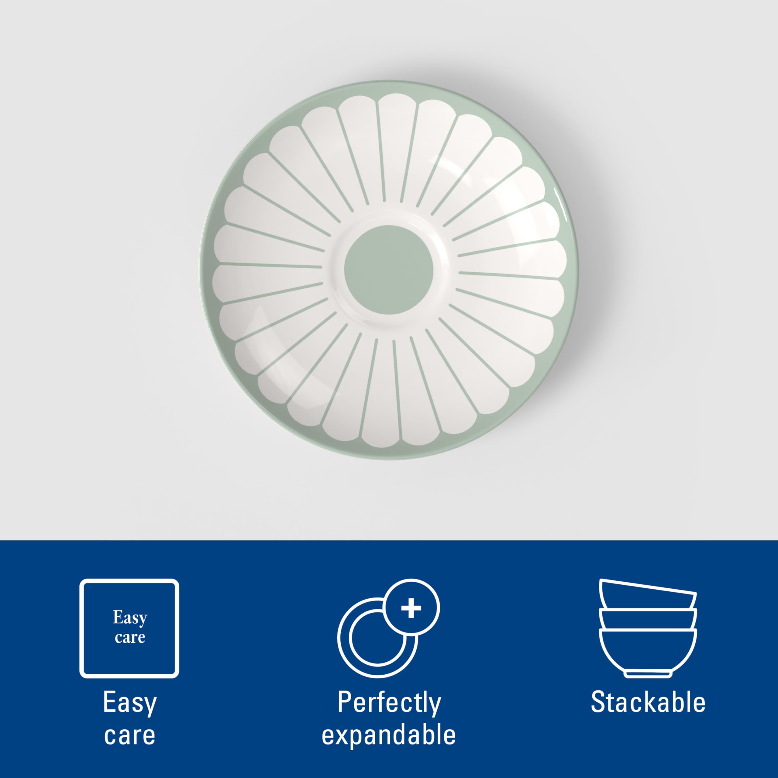 Villeroy & Boch - Fleur vert spodek do filiżanki do kawy zielony, do zmywarki i mikrofalówki, porcelanowa podstawka pod filiżankę herbaty, talerzyk serwowania, kwiatowy wzór, porcelana Premium