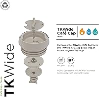 Vista 3 de Klean Kanteen TKWide - Tapa de café aislada a prueba de fugas, sin BPA, apta para lavavajillas, color gris pardo