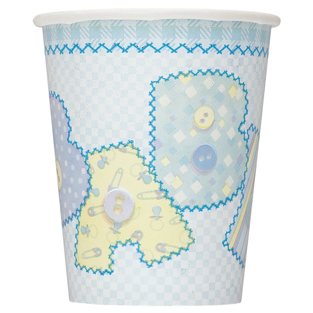9oz Blue Stitching Baby Shower Paper Cups, 8ct