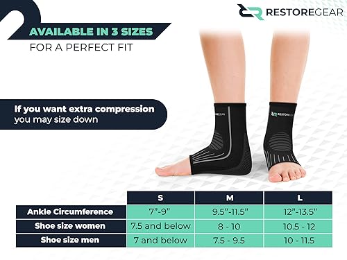 Miniatura 6 de Soporte de compresión de manga de tobillo, manga de compresión de pie para uso diario - Manga flexible de soporte de tobillo - Calcetines de soporte