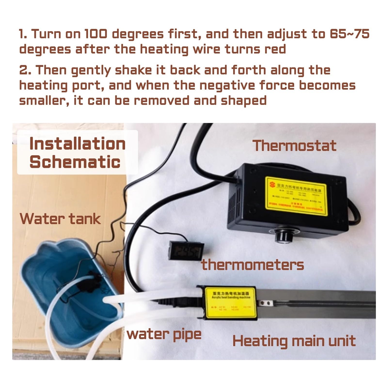 Máquina dobladora de calor de acrílico de 60 cm, placas orgánicas, dobladora de acrílico de 23 pulgadas para placas de plástico, dispositivo de doblado de tablero de plástico PVC para hacer carteles