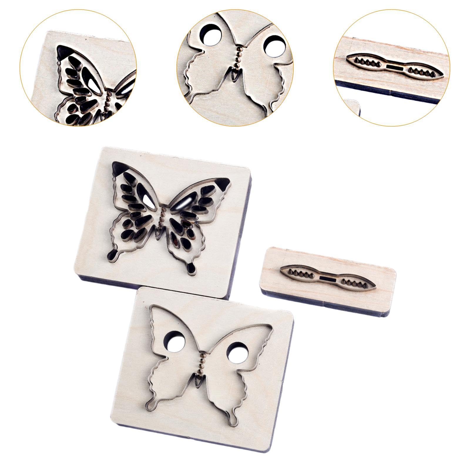 Generic Mariposa Troquelado de Cuero Herramienta de Corte para Manualidades Troquelado en Madera Plantilla para Bolsos Correa Troquelado a Mano Adecuado para