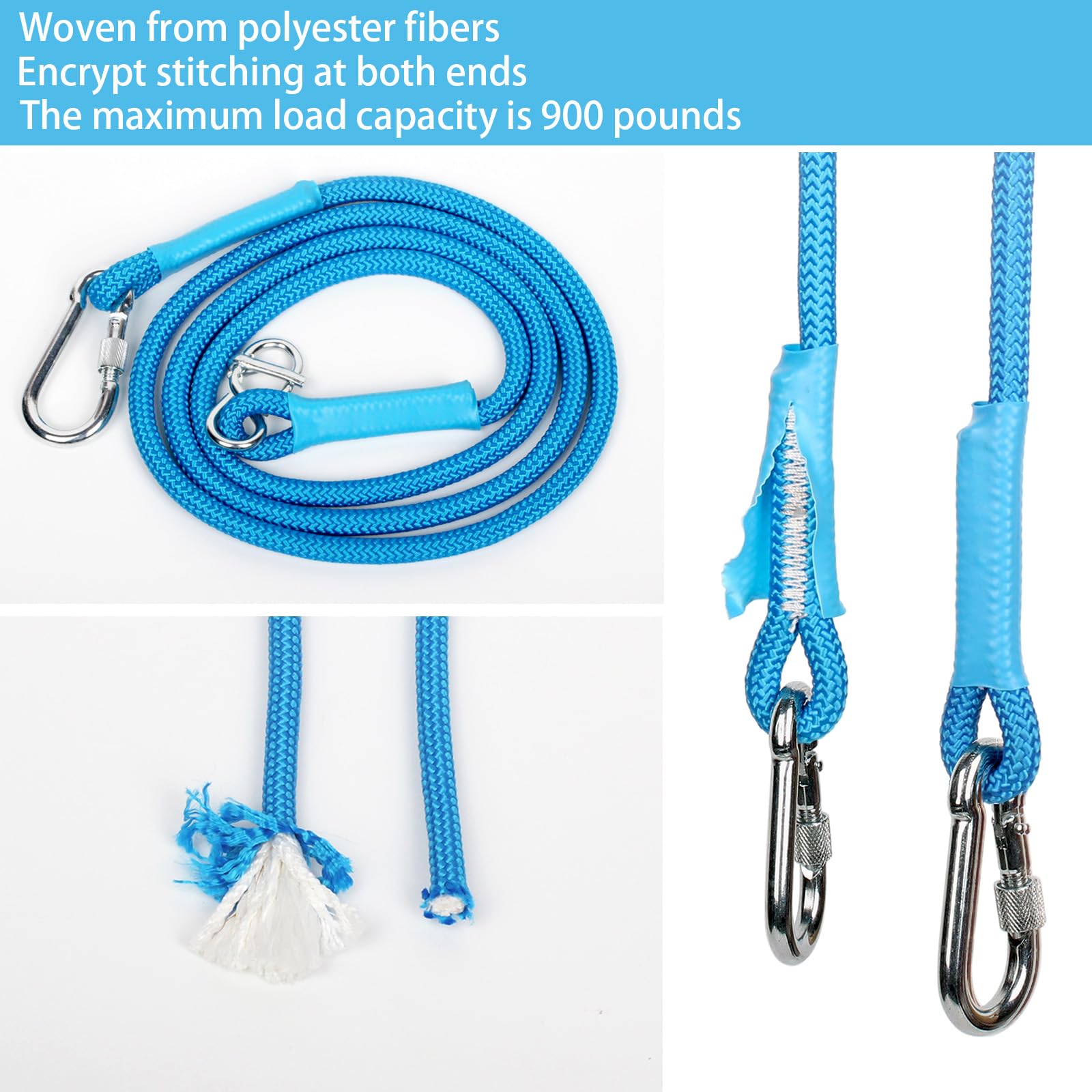 DONILIGA Adjustable Tree Swing Rope (2 Pack) Tree Swing Strap - Suitable for Outdoor Swings, Hammocks, and Amusement Parks Rope Extensions - Length 5.4 FT (71