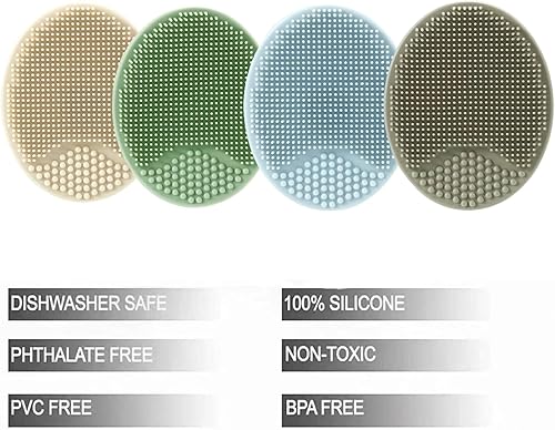 Miniatura 2 de PandaEar Cepillo para cuna de bebé, cepillo de silicona para baño de bebé, juego de cepillos de masaje para piel seca, tapa de cuna y eczema,