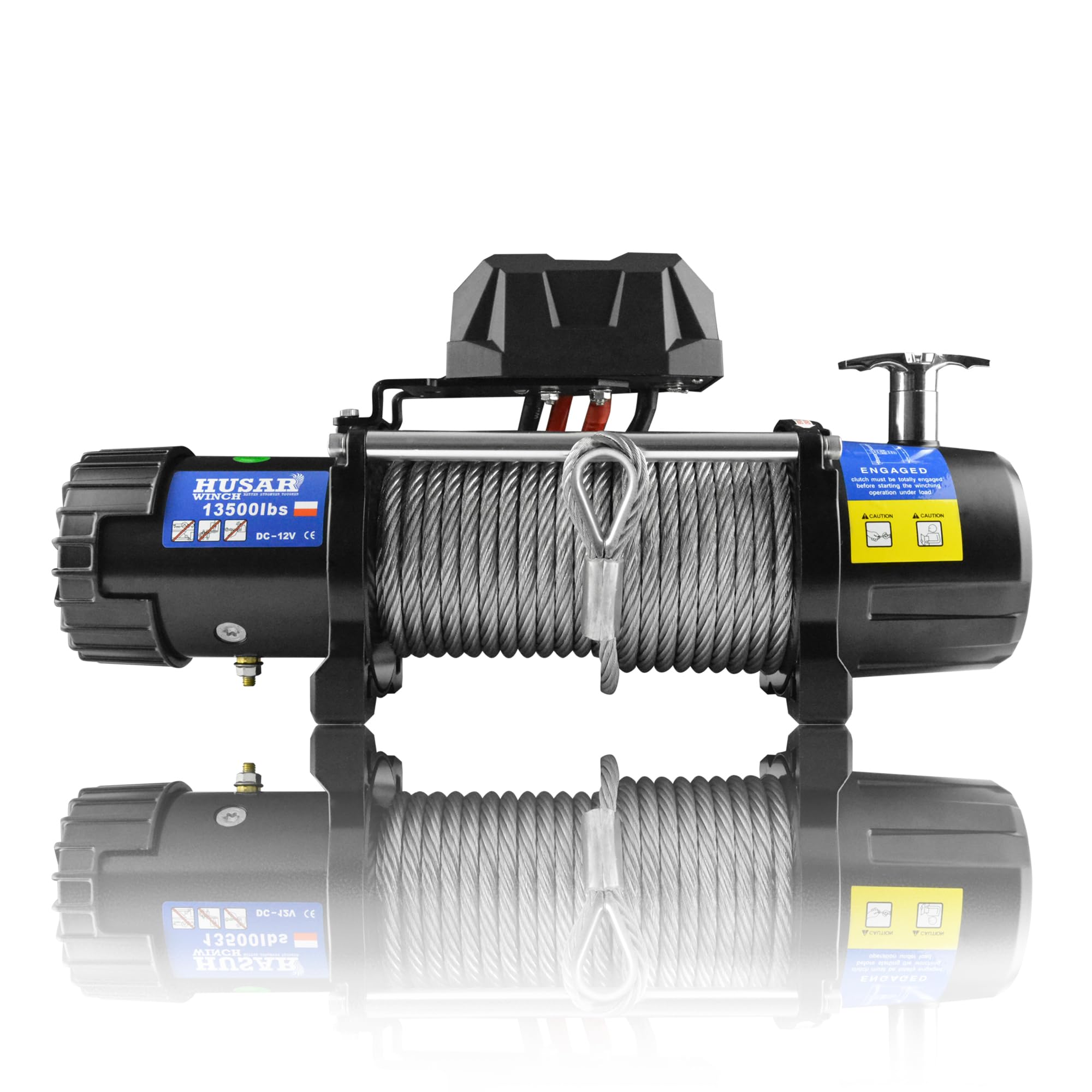 Cabrestante Eléctrico de 13500 lbs | 6124 kg, 12 V, Con Cuerda de Acero De 22 m, Control Inalámbrico, Transmisión Planetaria De 3 Etapas, Ideal Para Vehículos Todoterreno, Vehículos 4x4