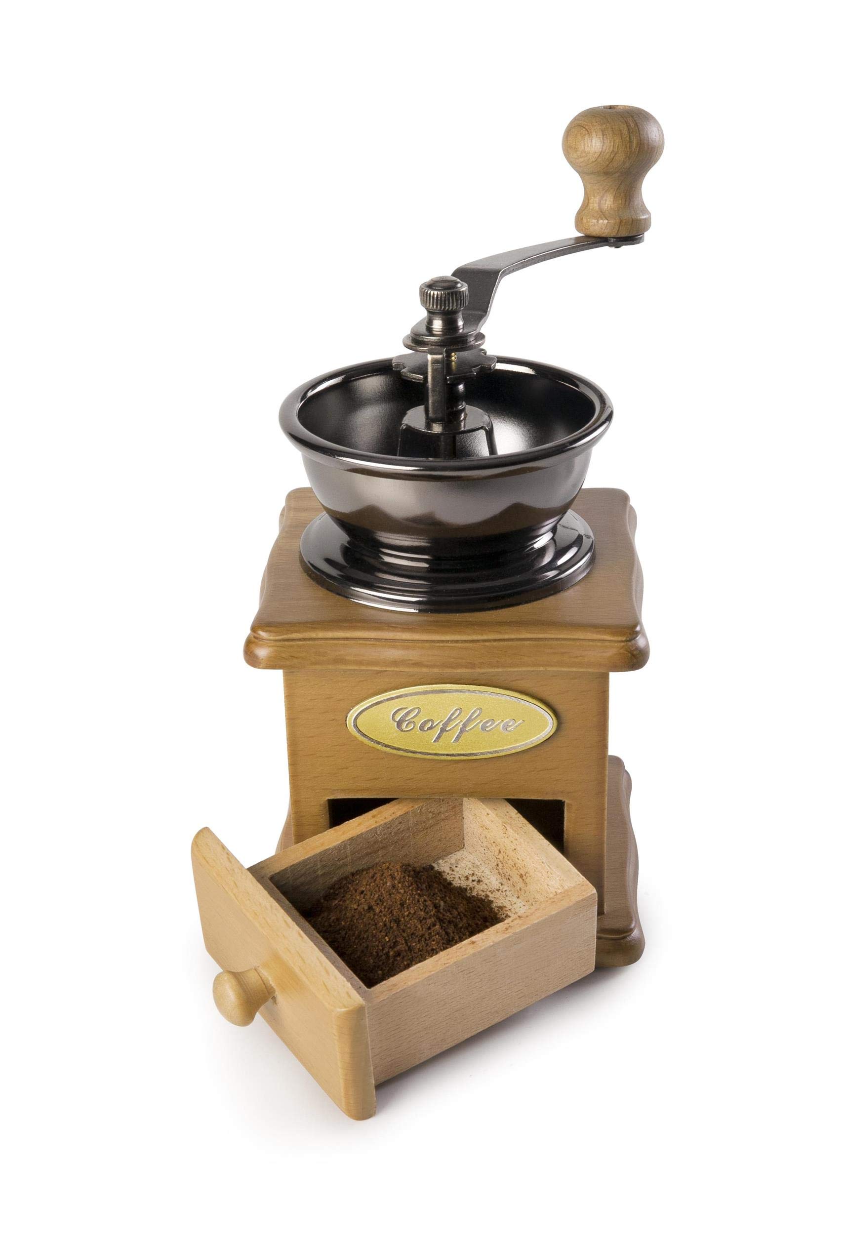IBILI Macina caffè regolabile, legno e acciaio, marrone chiaro, retrò