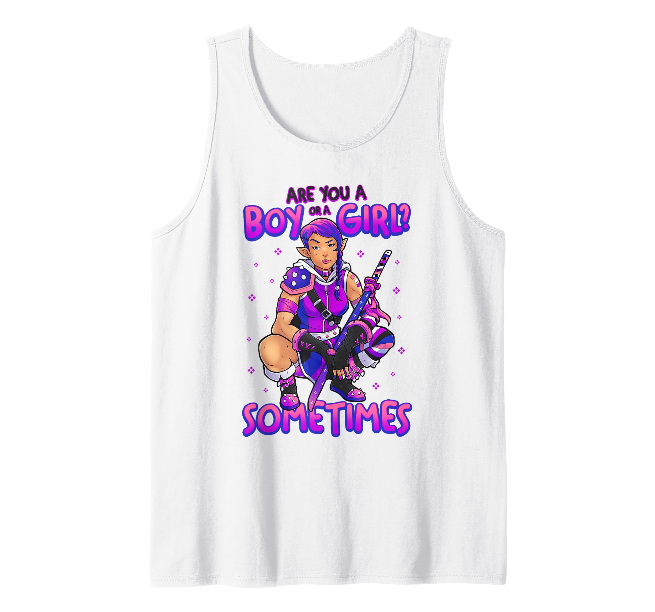Genderfluid Shirt Boy or Girl Sometimes Gender Fluid Pride Tank Top