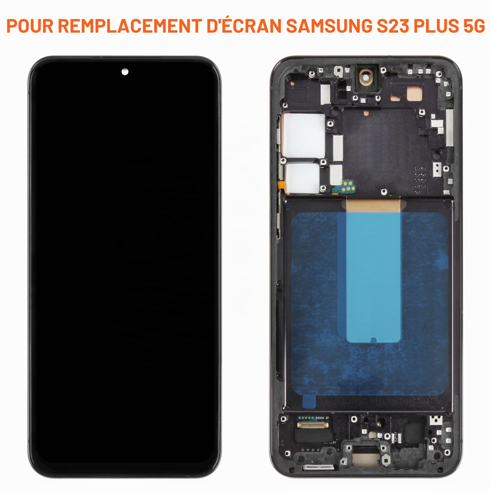 AGCUT Écran LCD pour Samsung Galaxy S23+ Plus 5G SM-S916U (US Version) 6,6" Écran de Rechange LCD Display Ecran Replacement Tactile Assemblée avec Réparation (Noir avec Cadre, sans Empreinte)