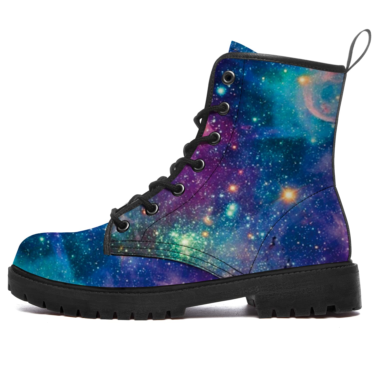 Galaxy Boots Womens Mens Combat Boots Classic Anti-Slip Ankle Boots Waterproof Leather Booties Shoes Gifts for Women Men