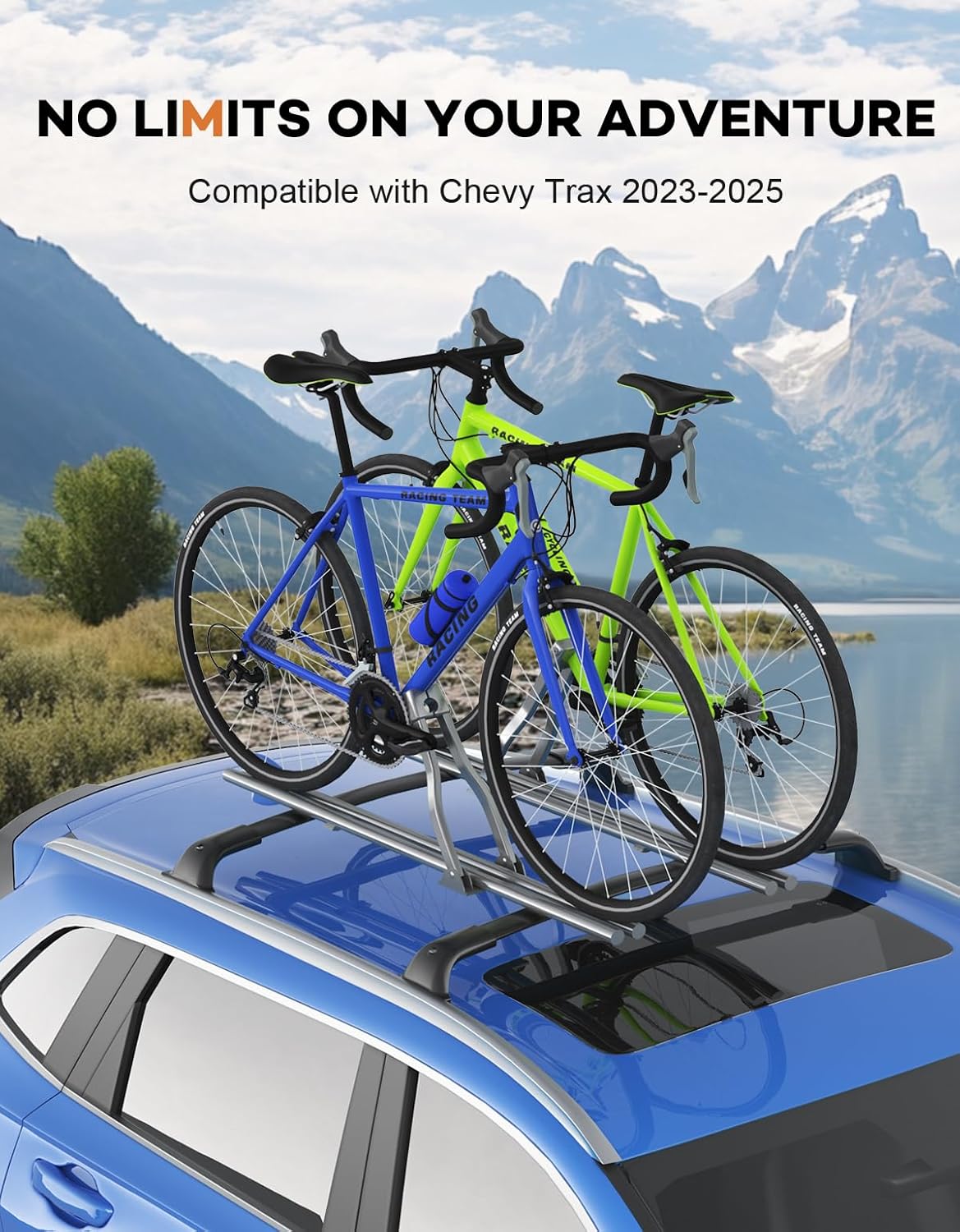Wonderdriver Lockable 300lbs Roof Rack Cross Bars Compatible with Chevy Chevrolet Trax 2023 2024 2025 2026 2RS ACTIV LT,Heavy Duty Aluminum Roof Rails Crossbars Cargo Canoe Black Rooftop Luggage.
