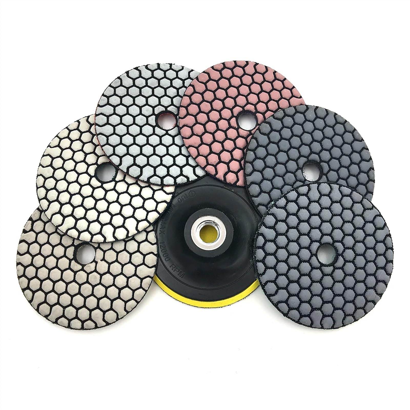 6 pezzi/set 3"/4" tampone for lucidatura a secco tipo tampone diamantato flessibile for granito marmo pietra disco abrasivo H3(COMPATIBLE_6 PCS_4 INCHES)