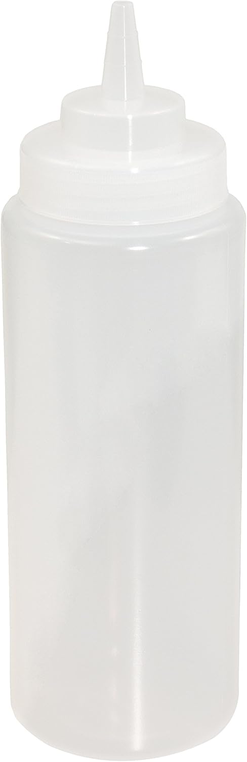 Crestware SB24CW (1 dz.) Squeeze Wide Mouth Bottle (1 Dozen), 24 oz, Clear