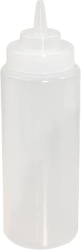 Crestware SB24CW 1 dz. Squeeze Wide Mouth Bottle 1 Dozen, 24 oz, Clear