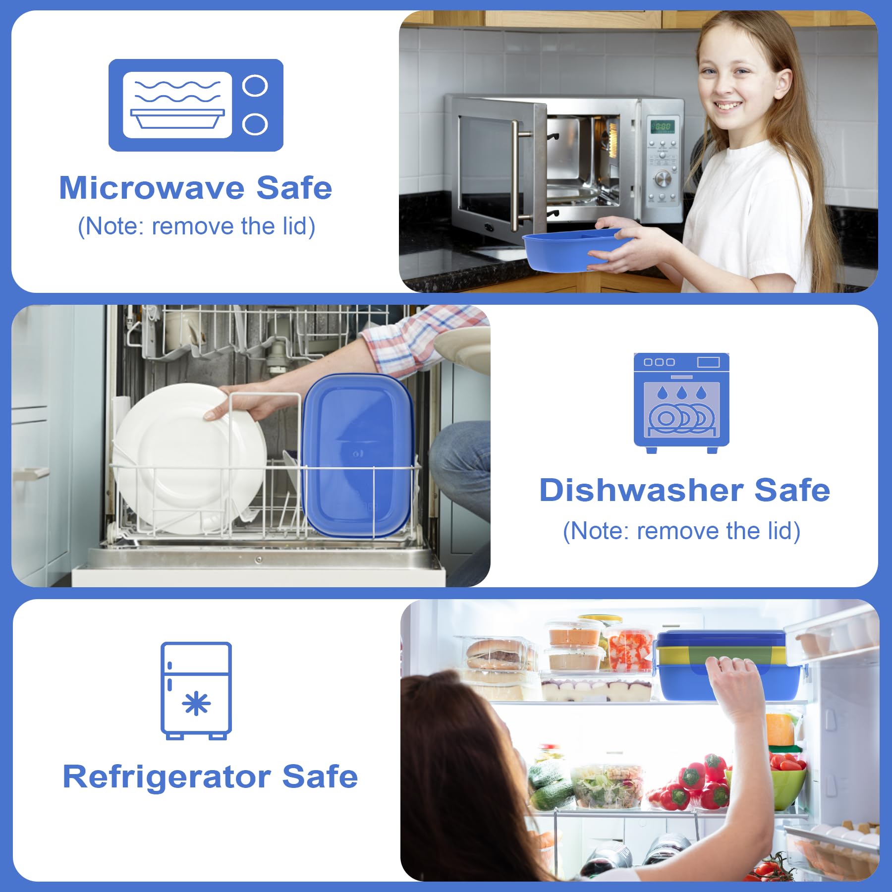 JBGOYON® Bento Lunch Box Set - 3 Stackable Containers for Adults and Kids,lunch box for women- Includes Lunch Bag, Leak-Proof and BPA-Free - Built-in Utensil Set - Dishwasher Safe (Pink)