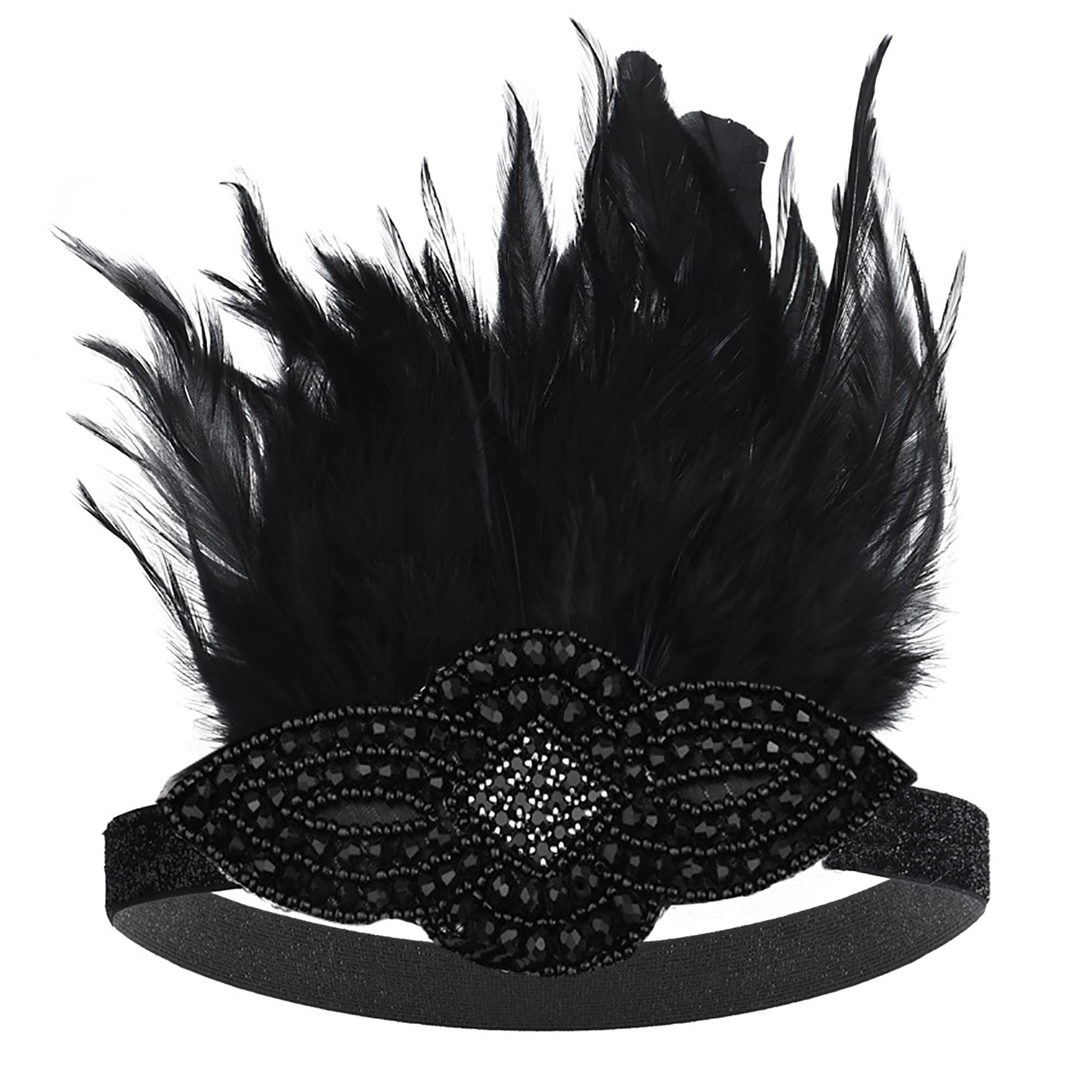 Photo 1 of 2 Pack***FGSS 1920s Flapper Headpiece Headband - Roaring 20s Gatsby Hair Accessories for Women Girls Black-1