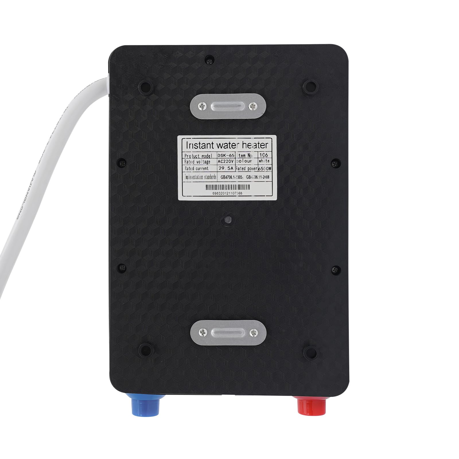 Scaldacqua istantanea 6500 W, scaldabagno elettrico con display touch a LED, regolabile in temperatura, scaldabagno, IPX24, impermeabile, con doccetta e set doccia, per bagno, doccia, cucina, casa