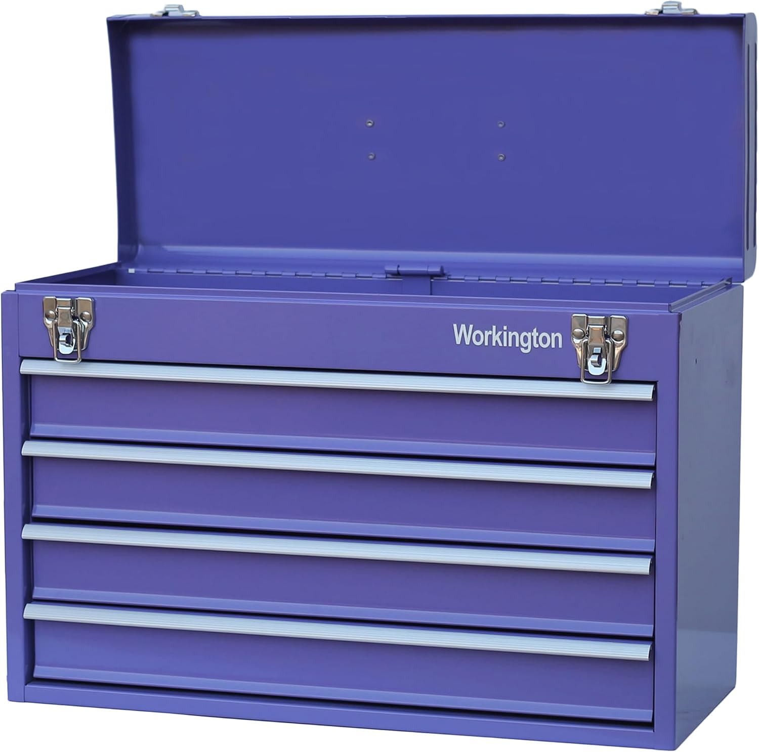 Workington Portable Metal Tool Chest with 4 Drawers, 20" 4-Drawer Tool Chest Cabinet with Ball Bearing Drawer Slides, Steel Tool Storage Box Organizer 4004 Purple