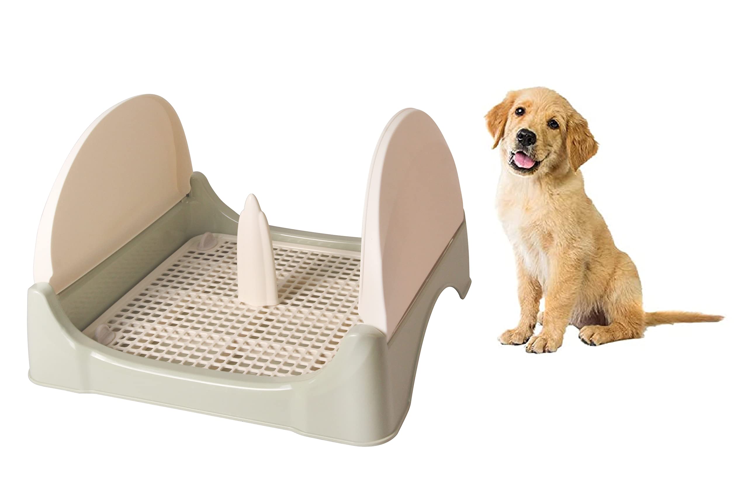 Taiyo Pluss Discovery Portable Dog Toilet Potty Training Tray (40 Cm X 40 Cm) With 2 Side Protection Wall For No Leak,Spill & Accident,Indoor Pee Pad Holder For Puppies And Other Small Breeds (Green)