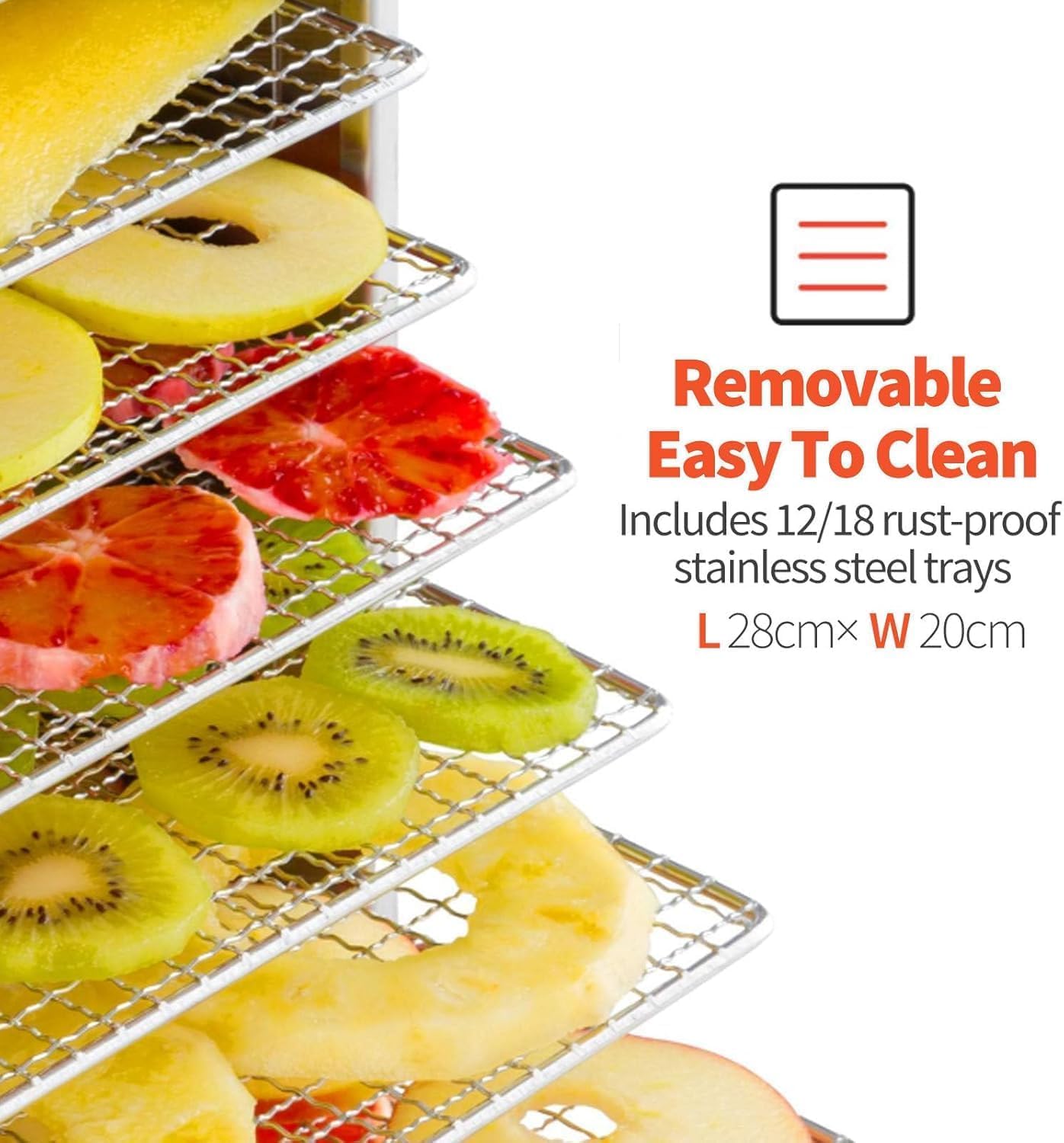 TYH Deshidratador De Frutas, Liofilizador, Liofilizador Comercial De Alimentos, Secador De Carne De 400 W, Temporizador De 0 a 12 H, 8 Capas, Apto para Cecina, Champiñones, Carne De Res