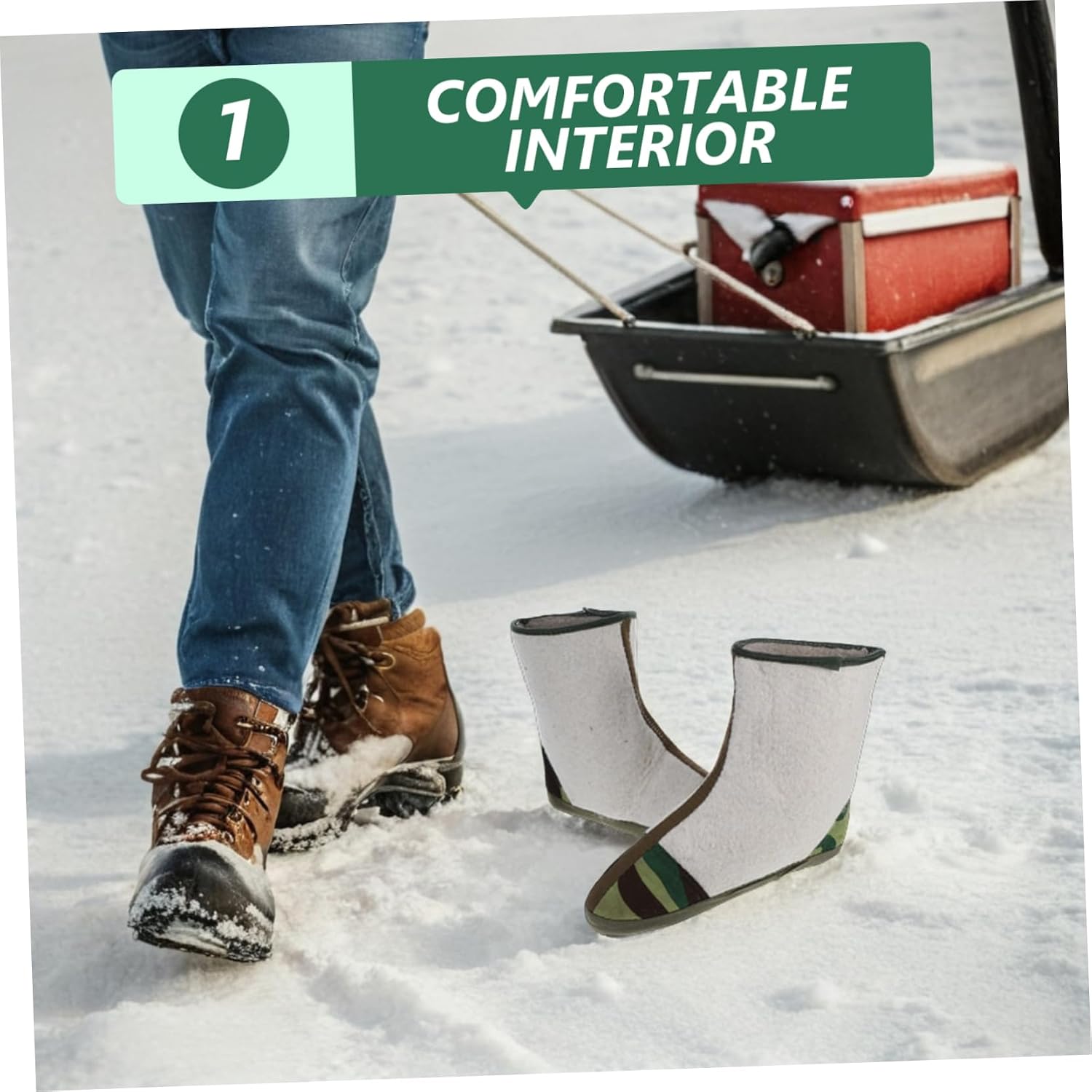 YARNOW 1Pair Men Winter Snow Boots with Insulation and Cozy Liner for Outdoor Hiking and Fishing Cold Weather Protection Durable and Comfortable Footwear