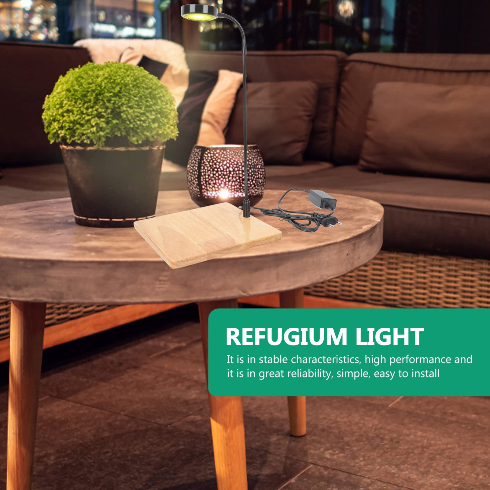 BESPORTBLE Luz Led Para Peceras Base De Madera Lámpara Acuario 3w Ideal Para Plantas Acuáticas