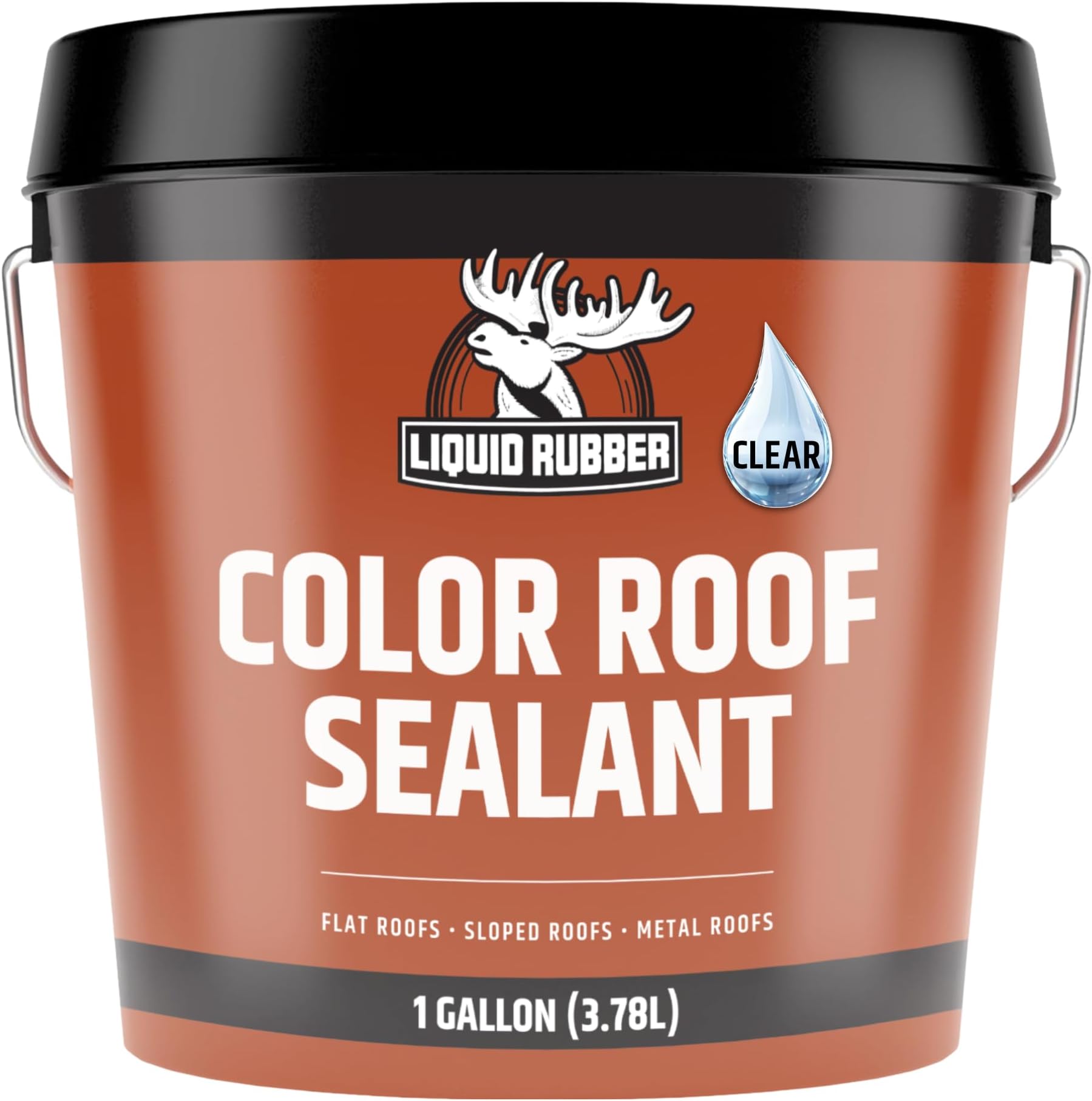 Color Roof Sealant- Elastomeric Waterproof Coating for Flat, Low-Slope & Metal Roofs, Flexible UV-Stable Membrane, Clear, 1 Gallon