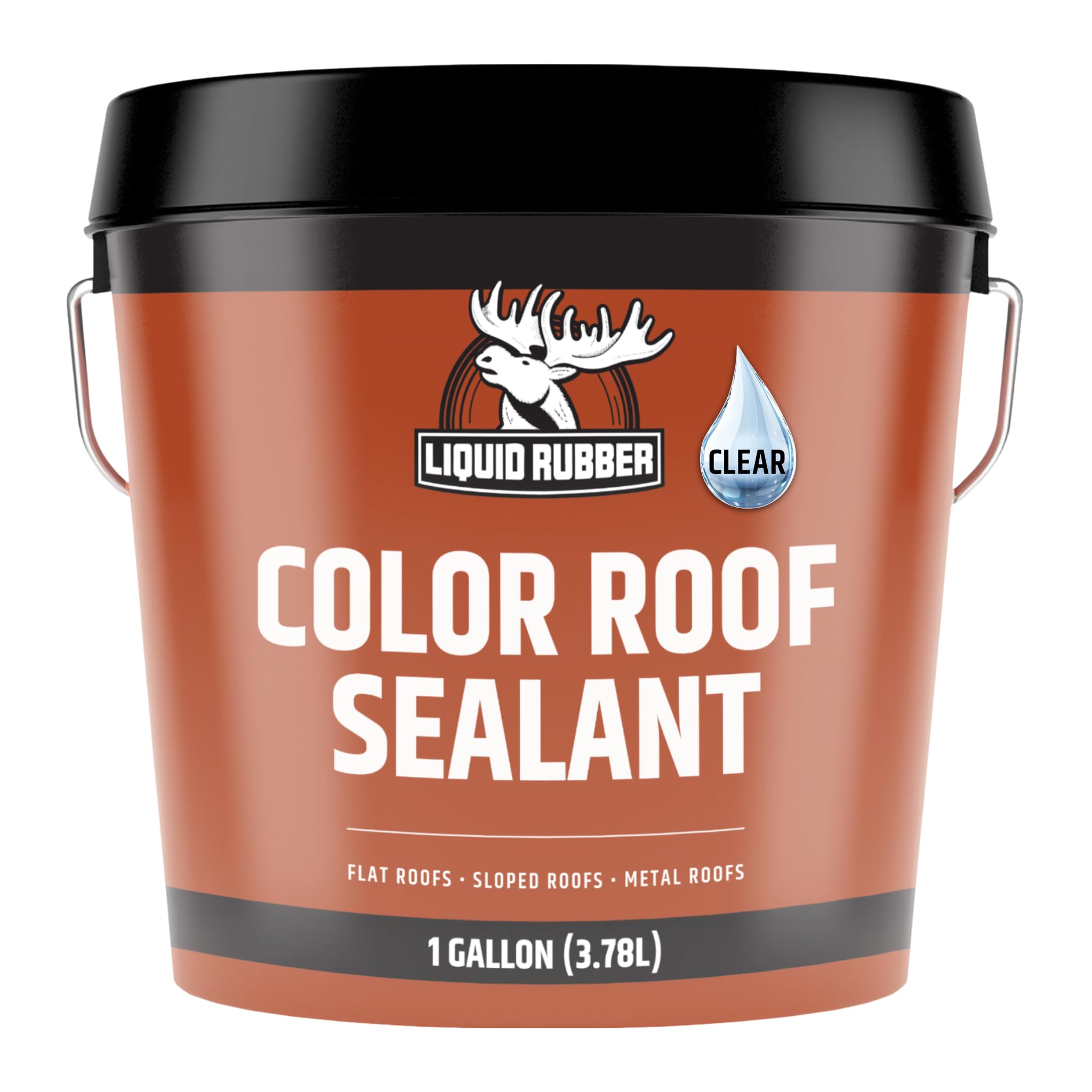 Color Roof Sealant- Elastomeric Waterproof Coating for Flat, Low-Slope & Metal Roofs, Flexible UV-Stable Membrane, Clear, 1 Gallon