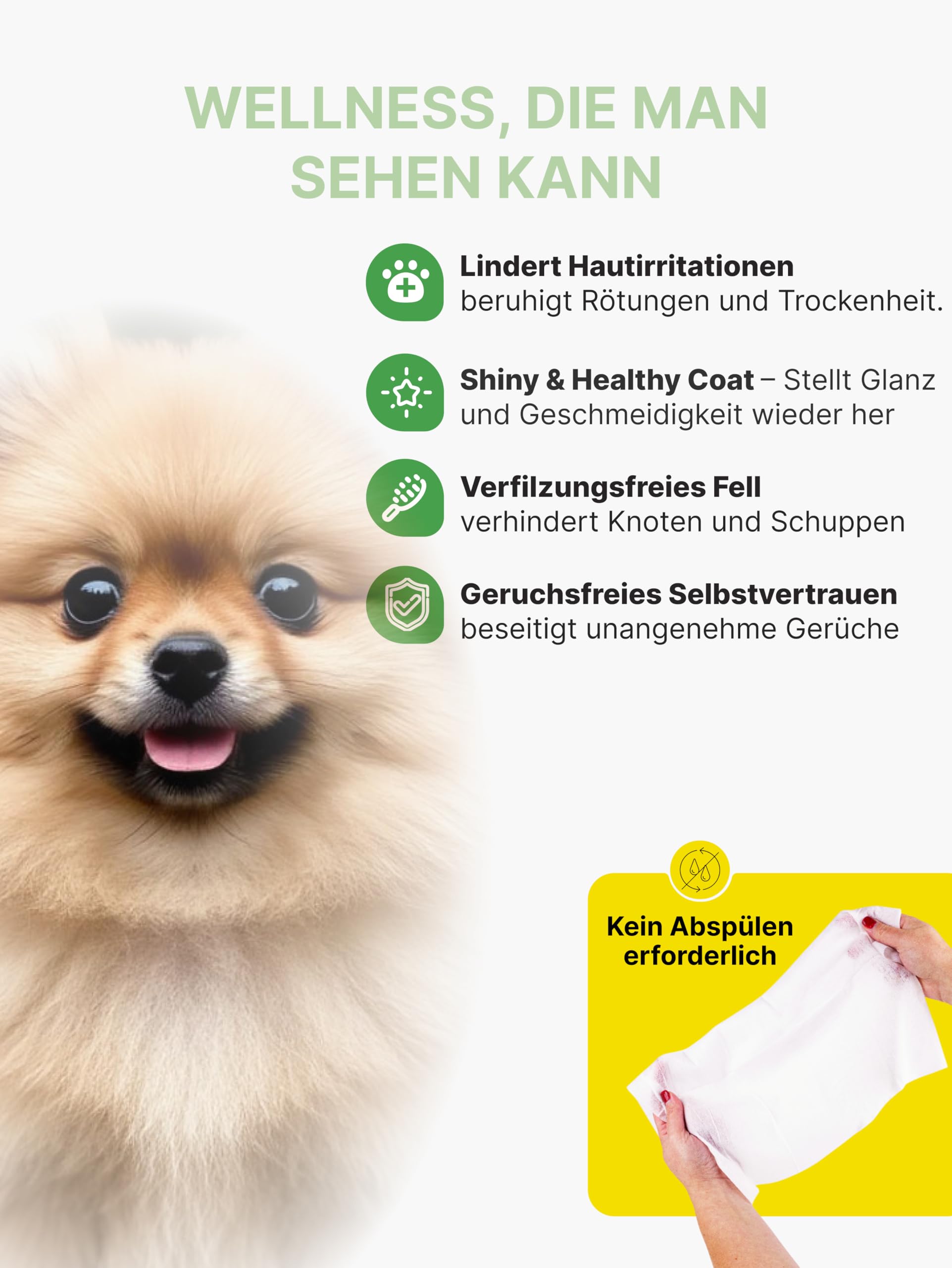 Katzenshampoo Handtuch (25 St) & Japan Premium Katzen & Hunde Shampoo (250 ml) | Reinigungstücher wie Trockenshampoo & Befeuchtendes Sensitiv-Shampoo für glänzendes Fell