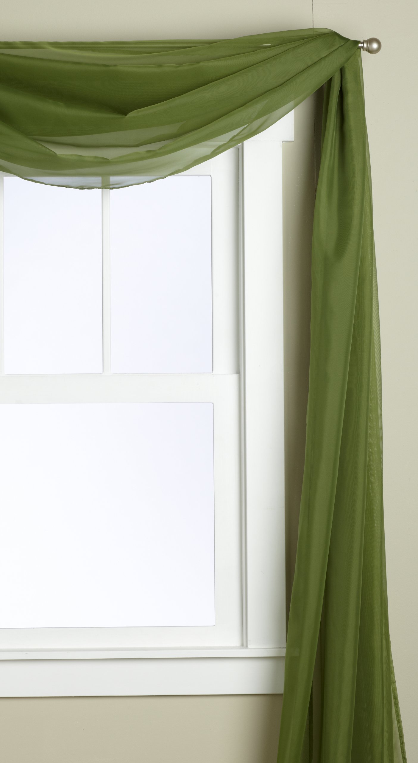 Editex Home Textiles Monique Sheer Window Scarf, 58 by 216-Inch, Green