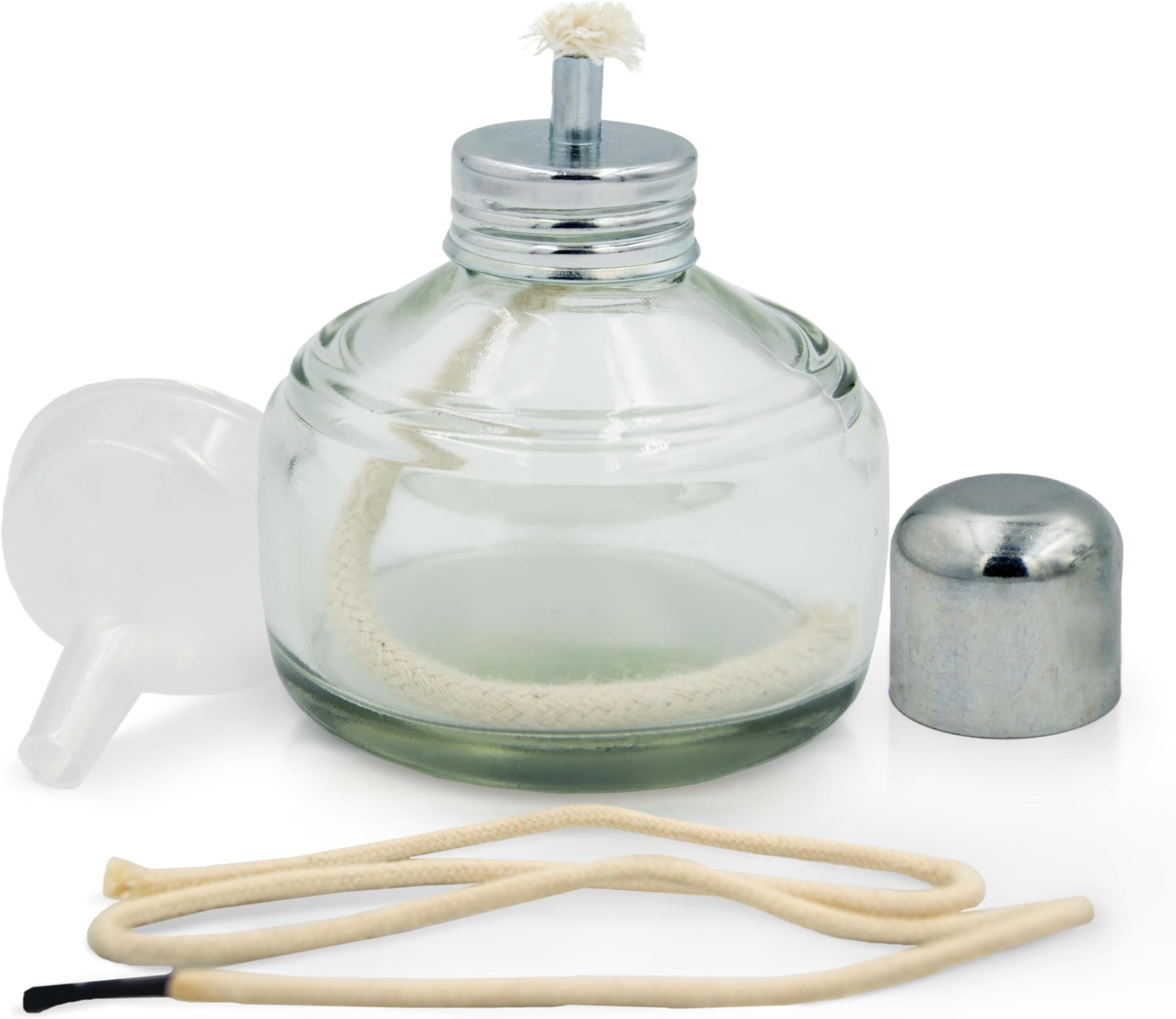 Dental Alcohol Burner Lamp Glass with Anti Spill Safety System. Includes Wick, Vol. 120ml. Alcohol burner with Screw Cap for heating Laboratory equipment. Crystal lamp.