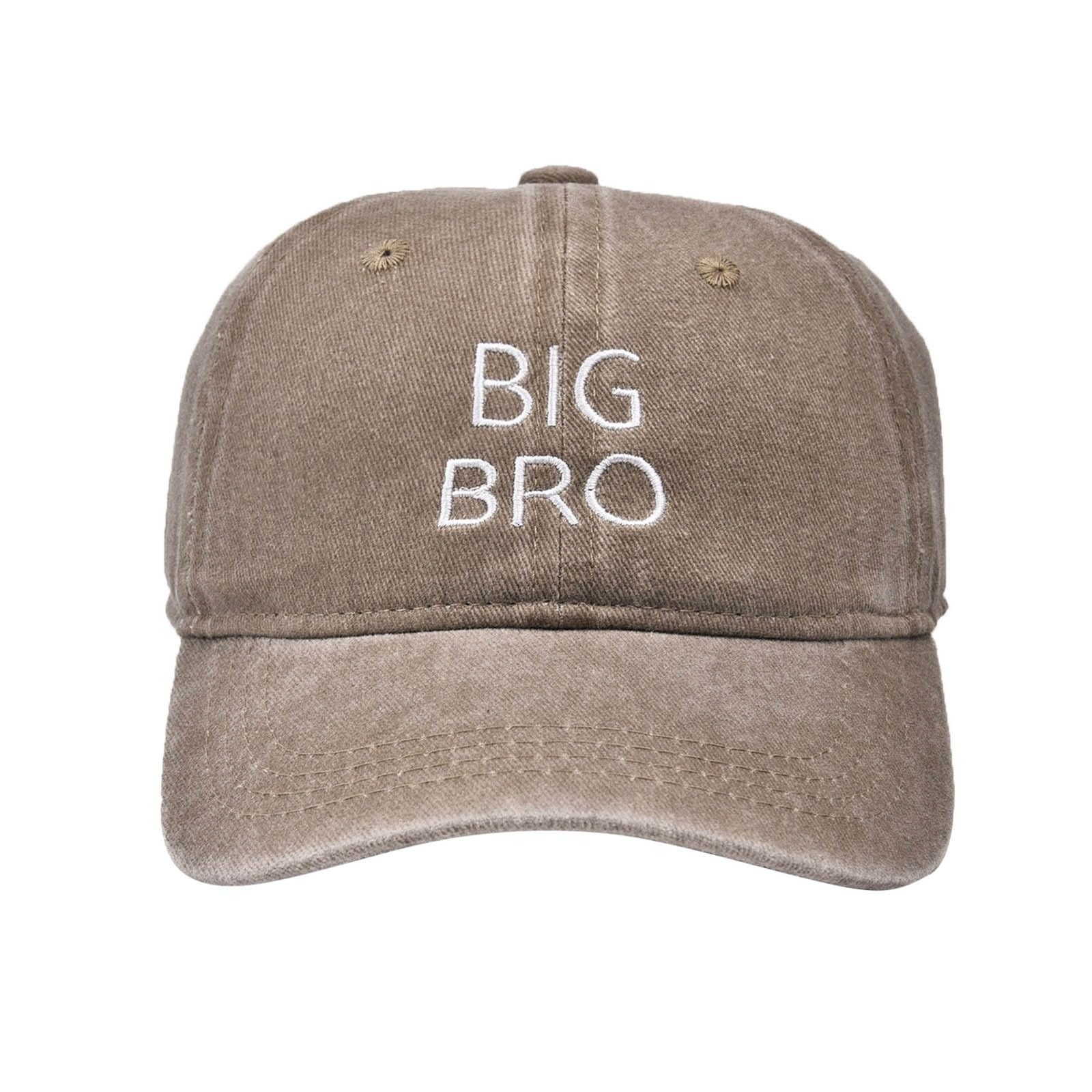 Gorra de béisbol para niños con bordado, gorro lavado oscuro con texto Big Bro, gorra ligera y transpirable para niños y niñas