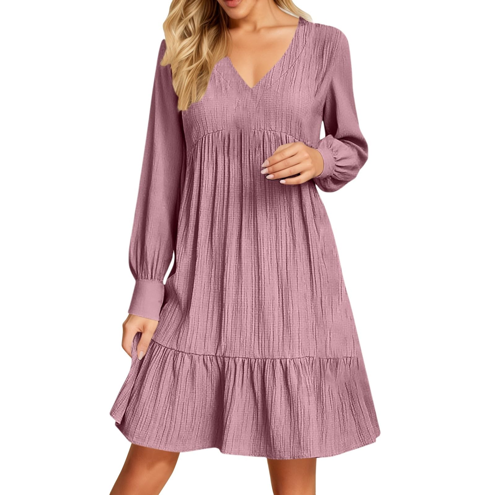 Robe décontractée fluide rose XL pour masquer les complexes