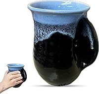 Vista 47 de Clay in Motion - Taza calentadora de manos para diestros, diseño Ocean Tide