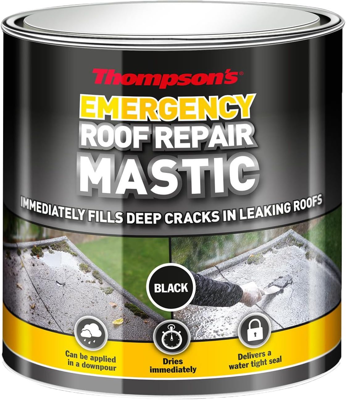 TERRM750 Thompsons Emergency Roof Repair Mastic 750 ml, Black