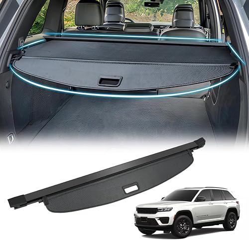 Cubierta de carga retráctil para Jeep Grand Cherokee 2022 2023 2024 2024 Cubierta retráctil para maletero trasero de carga, cubierta de seguridad