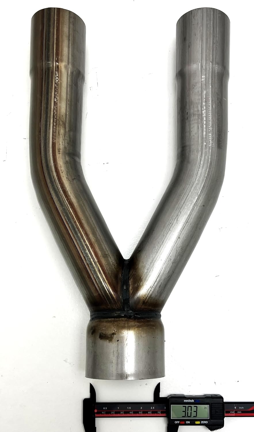 Exhaust Y Pipe 3.00 Single Inlet to 2.25 Dual Outlets WYP-300225 Steel Wesdon Exhaust Y Pipe