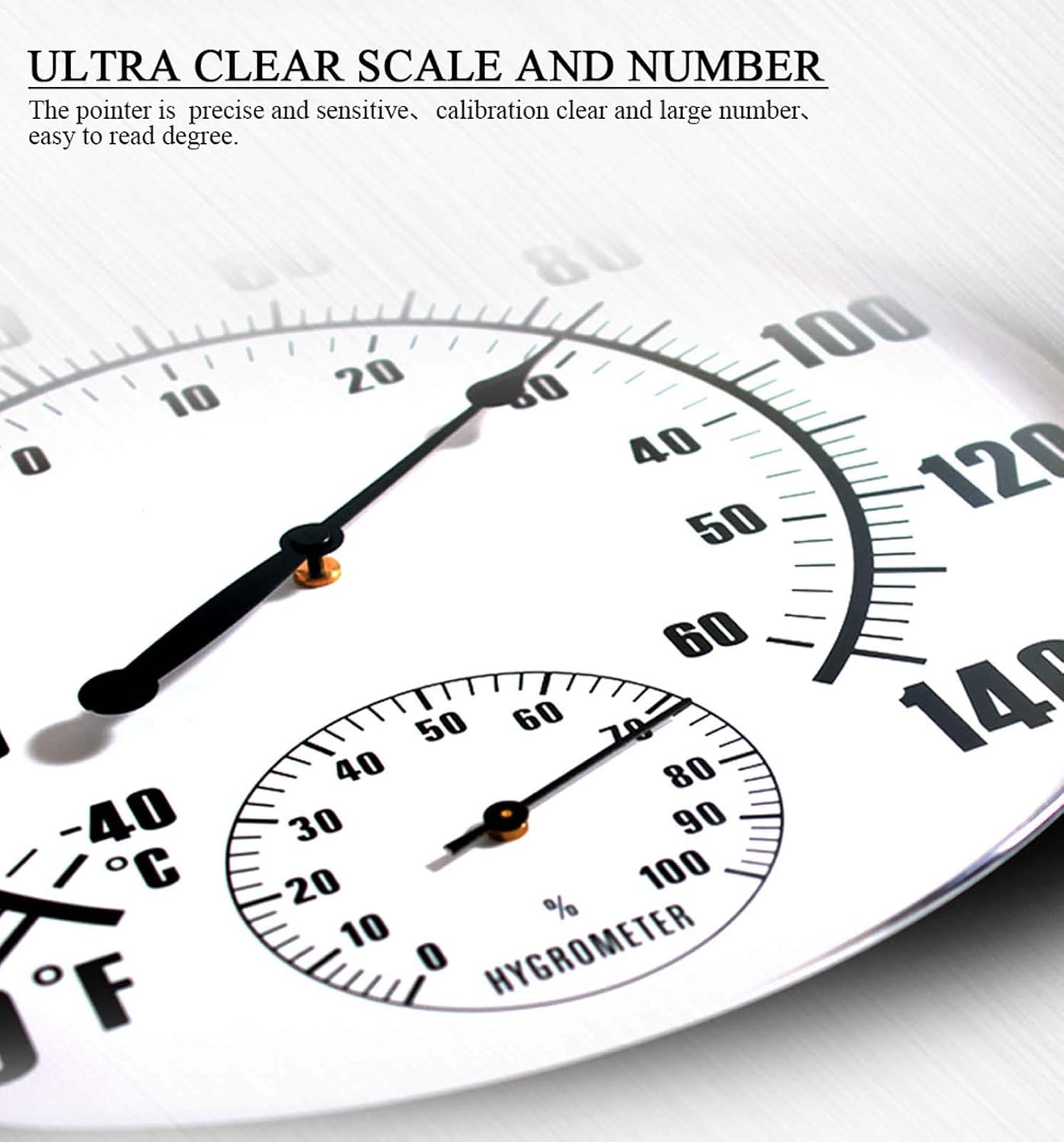 Weekly Top Sale Thermometer Indoor Outdoor 10 Patio Large Wall Thermometer and Hygrometer,No Battery is Required to Let You to See The Temperature and Humidity of The Day from a Distance